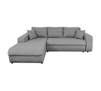 Canapé d'angle Gauche 4 places SUZIE convertible en Tissu - Gris clair - L246 x 188 x 80cm - LOUNGITUDE
