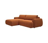 Vente-unique - Canapé d'angle Gauche Convertible en Tissu Chenille Terracotta MONELIA