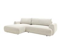 Canapé d'angle gauche convertible en tissu chiné beige MONELIA