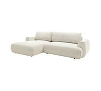 Canapé d'angle gauche convertible en tissu chiné beige MONELIA