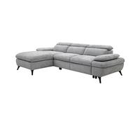 Vente-unique - Canapé d'angle Gauche Convertible en Tissu texturé Gris SURDELI