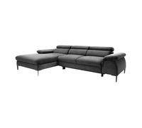 Canapé d'angle gauche convertible en velours gris anthracite SEPINA de Pascal Morabito