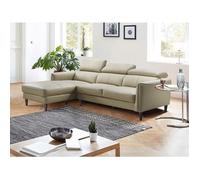 Canapé d'angle gauche en cuir de buffle beige SALVI