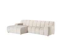 Canapé d'angle gauche en tissu chenille beige BELADON