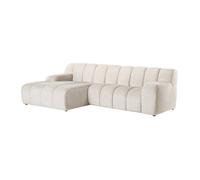 Canapé d'angle gauche en tissu chenille beige BELADON