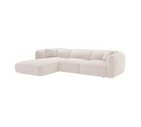 Canapé d'angle gauche en tissu chenille beige CAMILIO de Maison Céphy