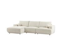 Canapé d'angle gauche en tissu chenille beige EMABI de Maison Céphy