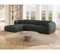 Canapé d'angle gauche en tissu chenille vert CAMILIO de Maison Céphy