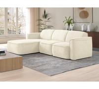 Canapé d'angle gauche en tissu chiné beige DIOMARO
