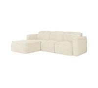 Canapé d'angle gauche en tissu chiné beige DIOMARO