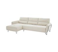 Canapé d'angle gauche en tissu texturé beige dossier avance-recule DURIMA