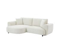 Canapé d'angle gauche en tissu texturé beige RULAMA