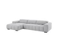 Canapé d'angle gauche en tissu texturé gris LOPONZA