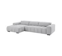 Canapé d'angle gauche en tissu texturé gris LOPONZA