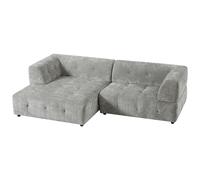 Canapé d'angle gauche en tissu texturé gris NOSAVO