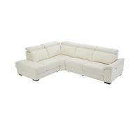 Canapé d'angle gauche relax électrique en tissu beige KOKIBA