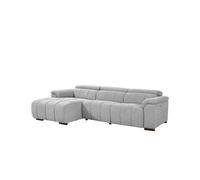 Canapé d'angle gauche relax électrique en tissu gris clair MOLPICA