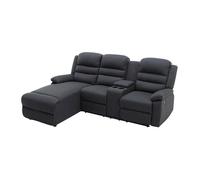 Canapé d'angle gauche relax en tissu anthracite MACEDONIA