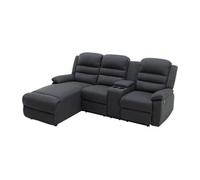 Canapé d'angle gauche relax en tissu anthracite MACEDONIA