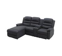 Canapé d'angle gauche relax en tissu anthracite MACEDONIA