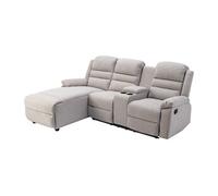 Canapé d'angle gauche relax en tissu beige MACEDONIA