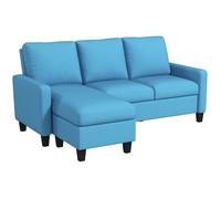 Canapé d'angle HOMCOM canapé 3 places avec méridienne réversible gauche ou droite pour salon, bureau, appartement, bleu