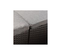 Canap? d'angle SanRemo 5 places imitation rotin tressé avec table basse - gris graphite - Allibert By Keter