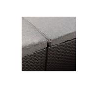 Canapé D'angle Imitation Rotin Tressé Avec Table Basse - Allibert By Keter - 5 Places - Gris Graphite - Sanremo Multicolore