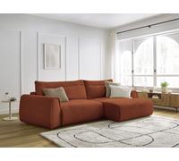 Canapé d'angle incurvé fixe ADEN orange angle droit BOBOCHIC 3 places Angle droit Orange