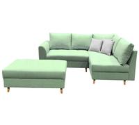 Canapé d'angle L Form Canapé Coussin Canapé Salon Tissu Canapé Tabouret Canapé