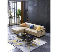 Canapé d'angle L Form Fauteuil Table basse Tabouret Canapé d'angle Coussin 2pcs Nouveau Moderne