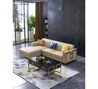 Canapé d'angle L Form Fauteuil Table basse Tabouret Canapé d'angle Coussin 2pcs Nouveau Moderne
