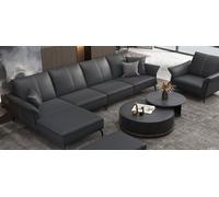 Canapé d'angle L Form Fauteuil Table basse Tabouret Canapé d'angle Coussin 3pcs Nouveau Moderne