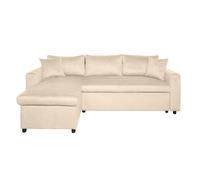 Canapé D'angle Maria Réversible Et Convertible Avec Coffre En Velours - Beige Beige