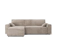 Canapé d'angle MARIUS convertible velours côtelé grège