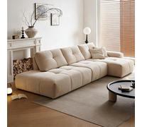 Canapé d'angle Minimaliste Moderne Italien en Tissu, Structure en Bois Massif, canapé spacieux et Moelleux, Grande Taille Moderne, Convient pour Salon/Bureau/Appartement/Villa.