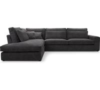 Canapé d'angle moderne Avec coussins, Le meilleur coin ! Espace de vie avec coffre de lit ! Wave Spring Back Couvert Pour Salon Confortable et Stylé Mise en page Gauche 89x314x224 cm Gris
