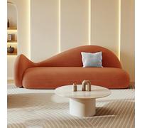 Canapé d'angle Moderne avec Dossier Dauphin, Fauteuil Individuel avec Accoudoirs, Canapé for Salon Ou Bureau, Coussin en Latex, Structure en Bois Massif(C,210CM)