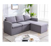 Canapé d'angle moderne en forme de L avec canapé d'angle 3 places sectionnel gauche ou droite en tissu pour le salon Gris foncé