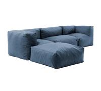 Canapé d'angle modulable 4 places bleu pacific Mixi, Oviala