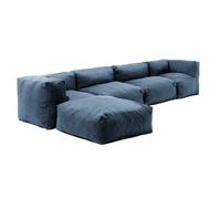 Canapé d'angle modulable 5 places bleu pacific Mixi, Oviala