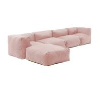 Canapé d'angle modulable 5 places rose poudré Mixi, Oviala