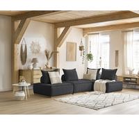 Canapé d'angle modulable ELISA avec 2 chauffeuses 1 place et 1 chauffeuse 2 places gris foncé réversible BOBOCHIC 4 places Réversible Gris foncé