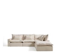 Canapé d'angle modulaire 6 places Anarela avec housse amovible en lin et viscose