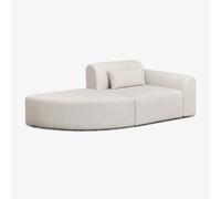 Canapé d'angle modulaire droit en 1 pièce avec pouf triangulaire en mouton Borjan