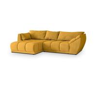Canapé d'angle ORENTI Canape Convertible - Gauche - Angle - 4 places - 287x182x83 cm - Tissu velours MATT VELVET 48 - Jaune