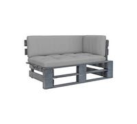 vidaXL Canapé d'angle palette de jardin Gris Bois de pin imprégné 3066555