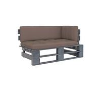 Vidaxl Canapé D'angle Palette De Jardin Gris Bois De Pin Imprégné Gris