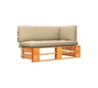 Vidaxl Canap¿¿ D'angle Palette De Jardin Marron Miel Bois Pin Impr¿¿Gn¿¿ Marron