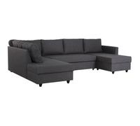 Canapé d'angle panoramique convertible Cats - Tissu gris - L 292 x P 187 x H 86 cm - Fabriqué en Ukraine